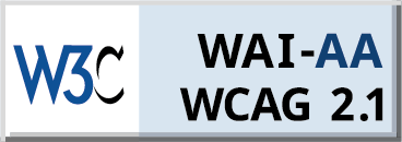 WCAG (Web Content Accesibility Guidelines) 2.1 Level AA conformance badge.